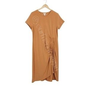 Garnet Hill Cinched Front Knee Length Knit Dress